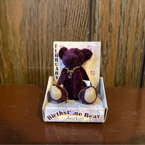 Purple Birthstone Bear Figurine NIB Y2K February Amethyst Birthstone Bear